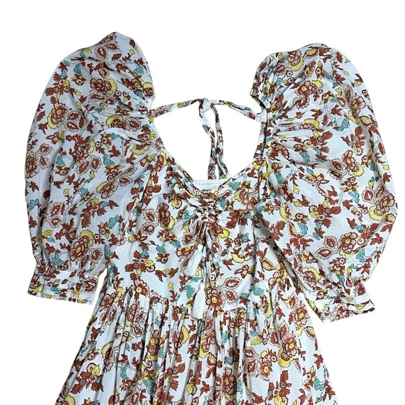 Cleobella Floral Print Puff Sleeve A-Line Maxi Dress Women’s S - Picture 2 of 8